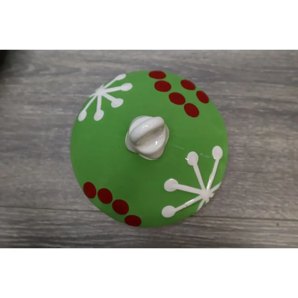 Real Home Vintage Style Christmas Tree Ornament Cookie Jar Earthenware Holiday